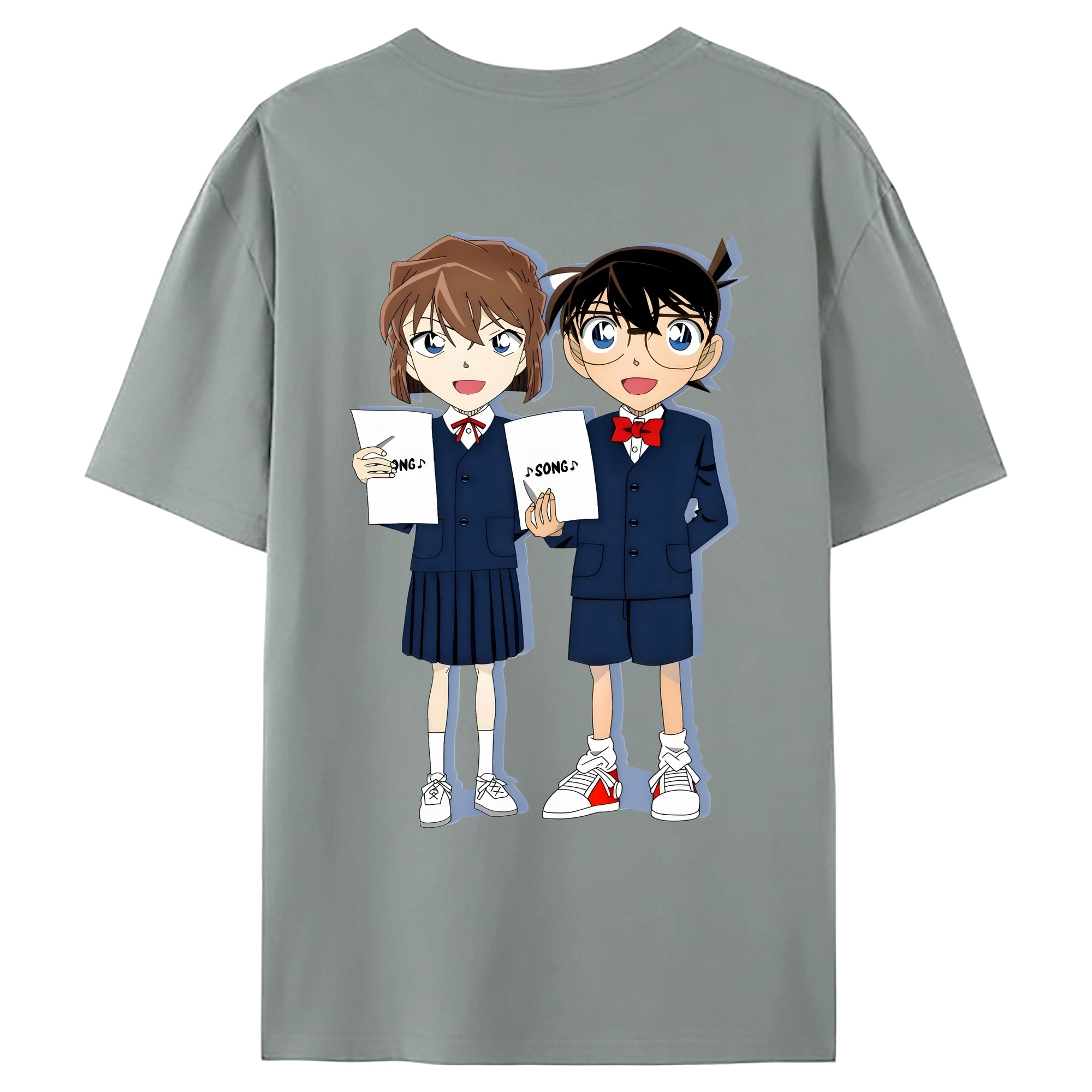 （画像用） 名探偵コナン 灰原 哀 はいばら あい Detective Conan Anita Hailey、Vi Graythorn Haibara Ai 綿100％ メンズ半袖Tシャツ（バックプリント） 通気性
